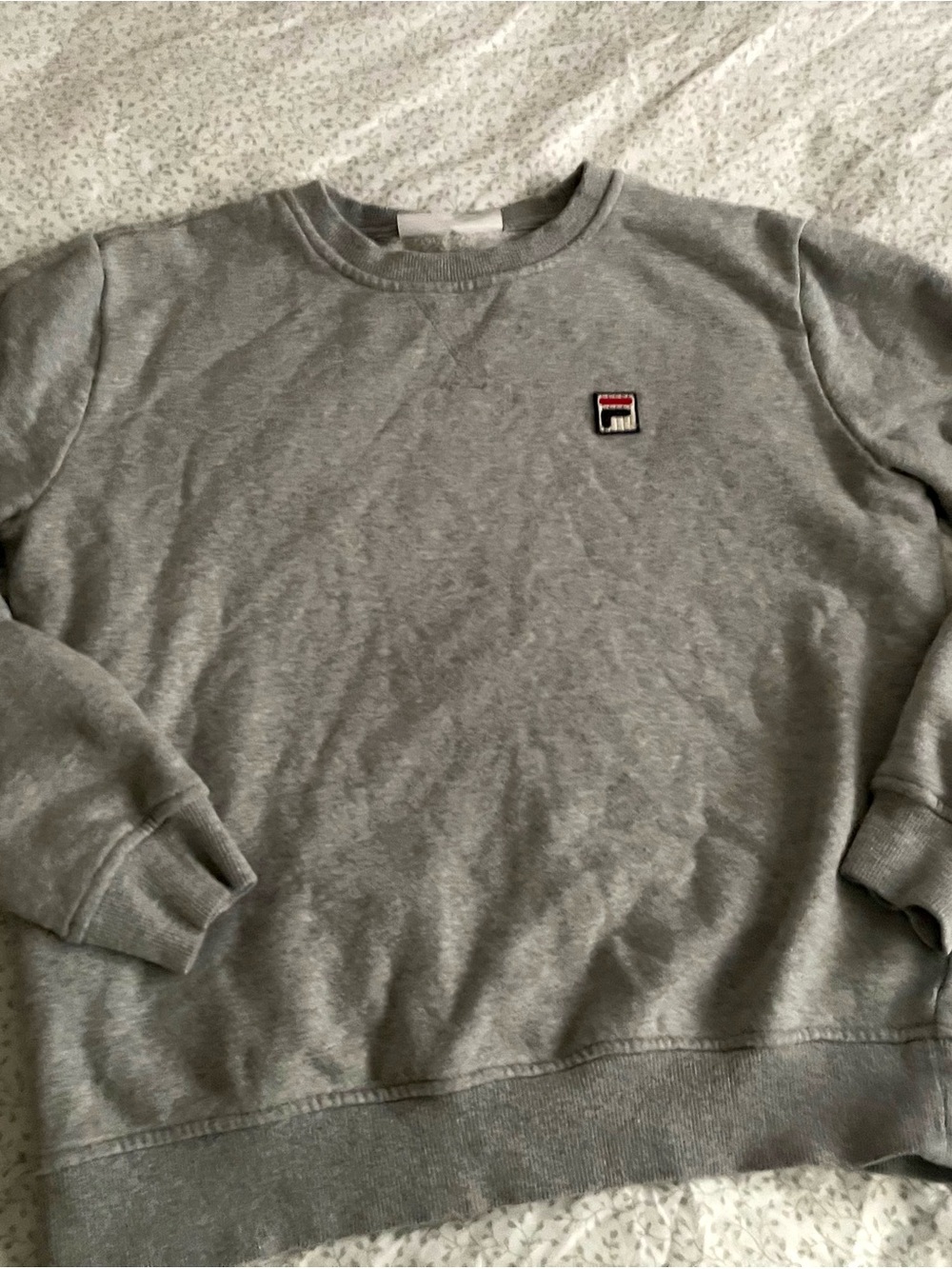 Fila Gray Crewneck Sweatshirt with Small Chest Logo